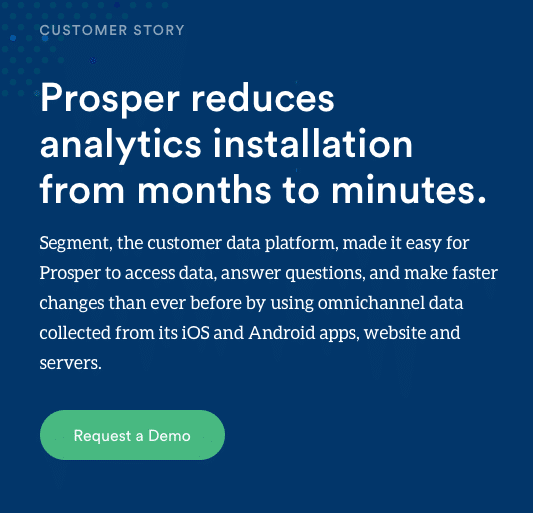 CTA example at the top of a Segment case study