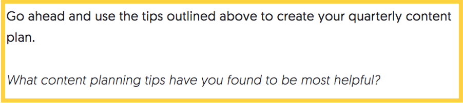 Example of how to end a blog post from Neil Patel