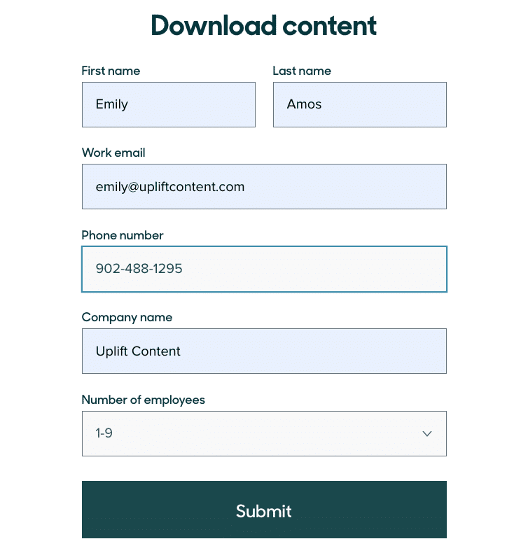 Lead magnet landing page example from Zendesk - with 6 fields