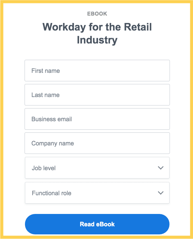Example of a compelling call to action on Workday's opt in page