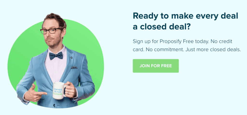 Second CTA example in Proposify case study