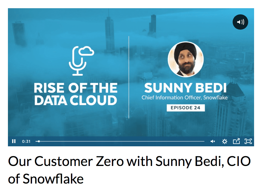 Snowflake is an example of how to use a podcast to repurpose your case studies
