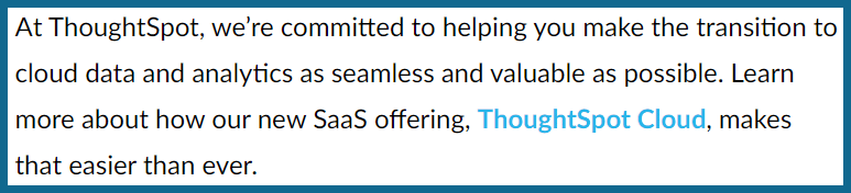 CTA example from Snowflake