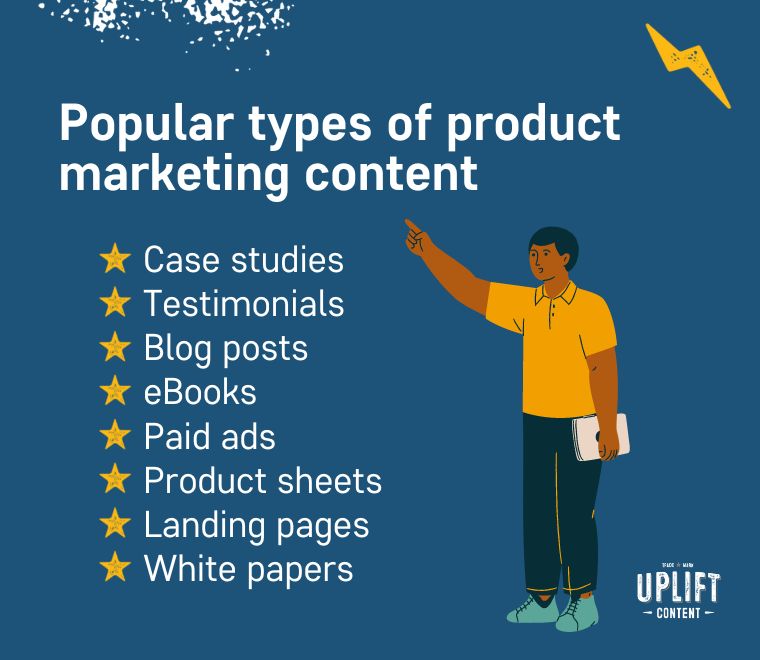 Popular types of product marketing content