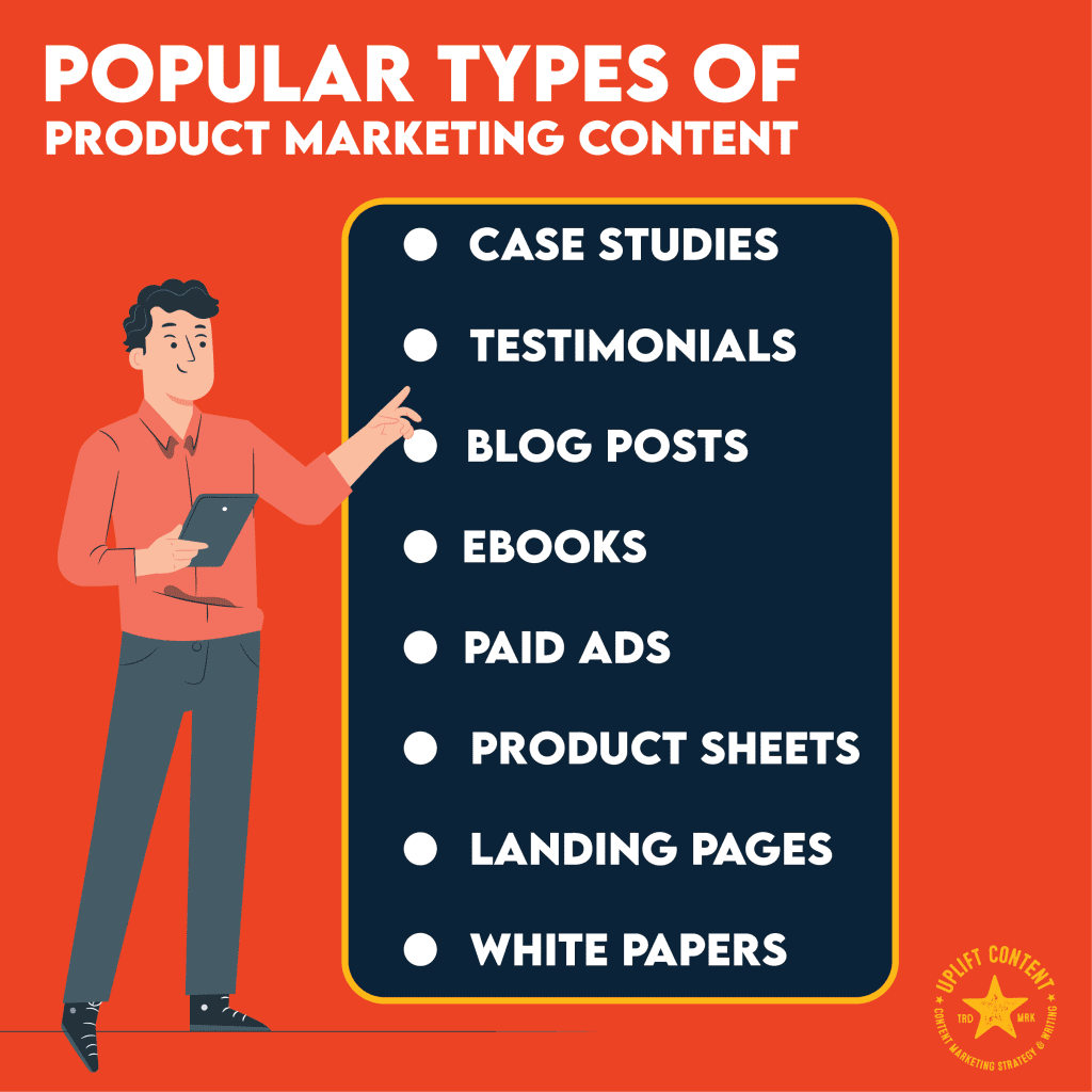 Popular types of product marketing content