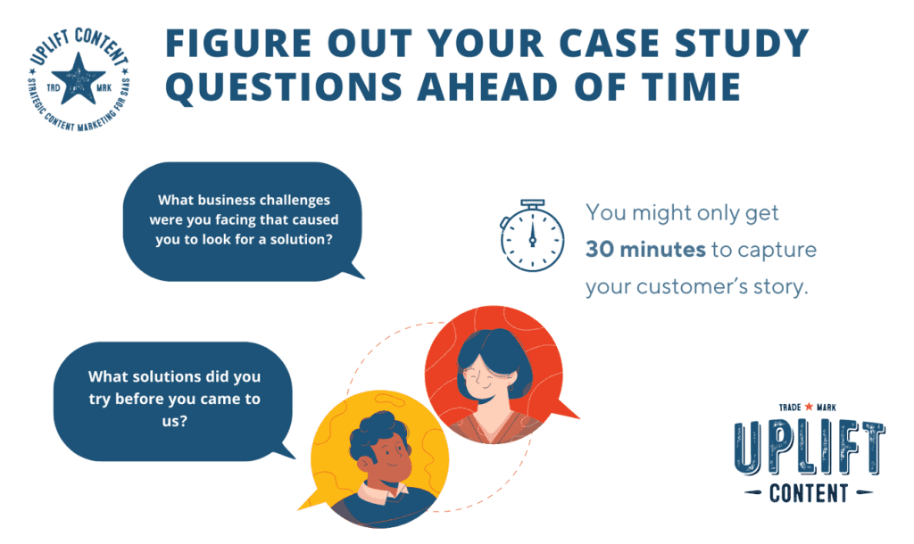 Figure out your case study questions ahead of time