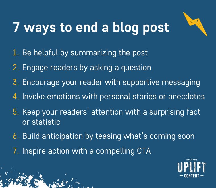 How to end a blog post in 7 different ways