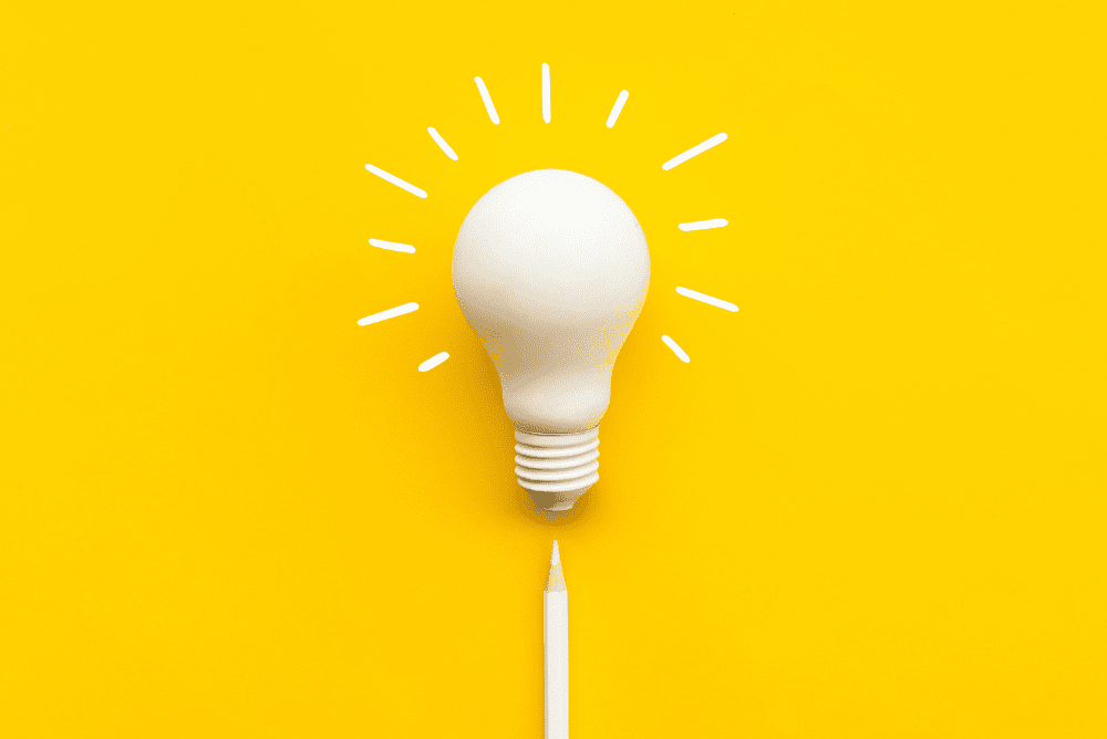 Lightbulb representing new ideas for ebook topics