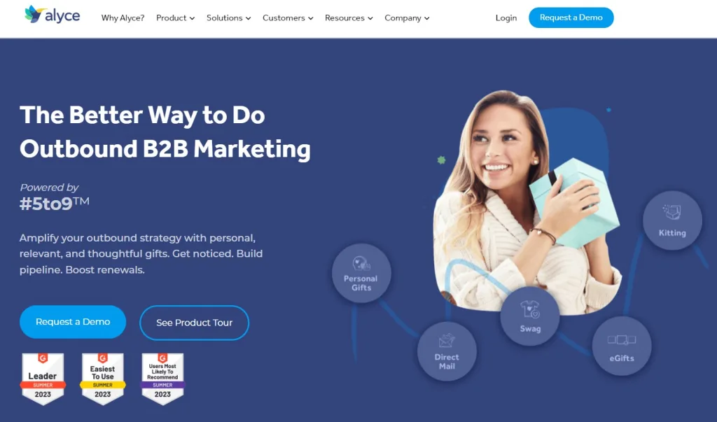 Alyce Homepage - Alyce is an example of customer marketing solutions