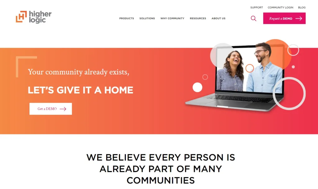 Higher Logic Homepage - Higher Logic is an example of customer marketing solutions