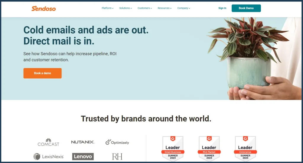 Sendoso Homepage - Sendoso is an example of customer marketing solutions
