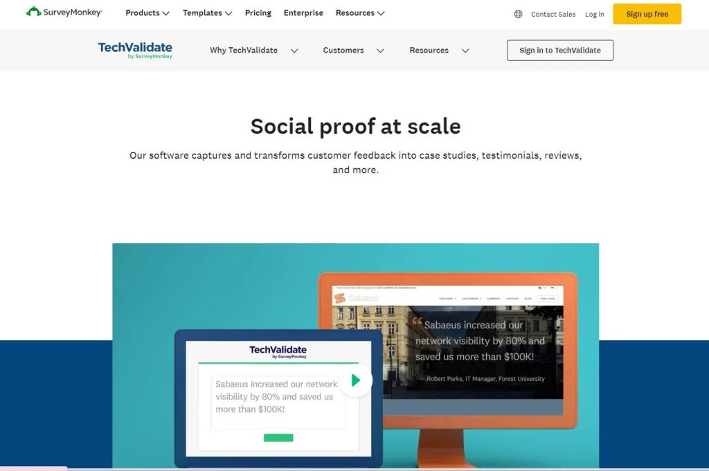 TechValidate Homepage