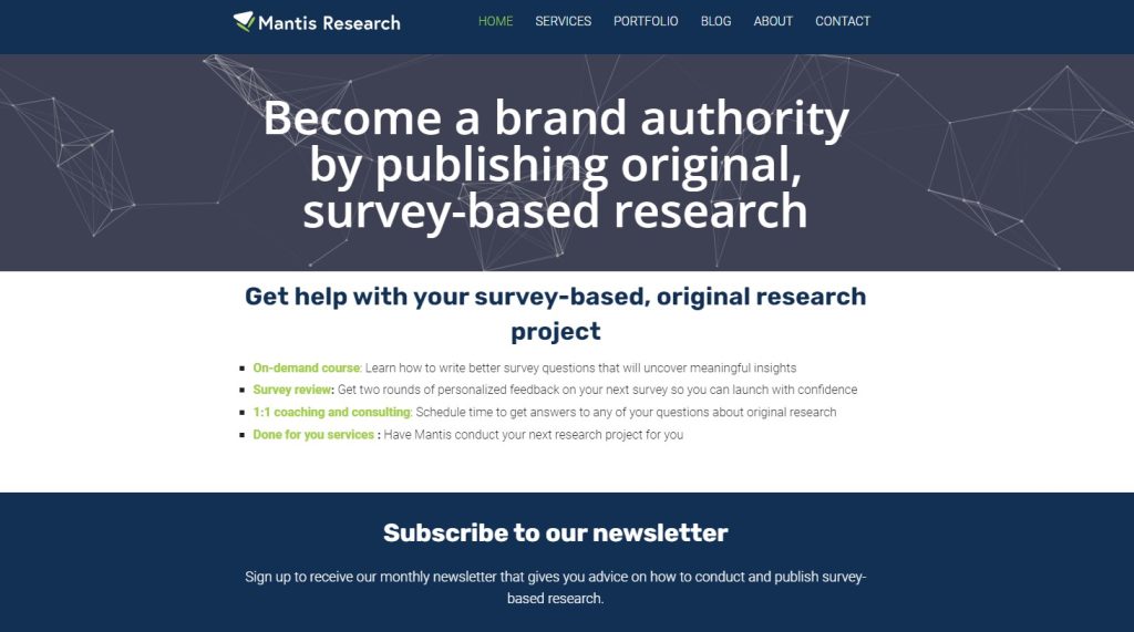 Review of Mantis Research content creation services