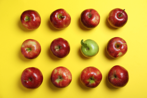 Choose the right SaaS marketing agency for you - 11 red apples and 1 green apple